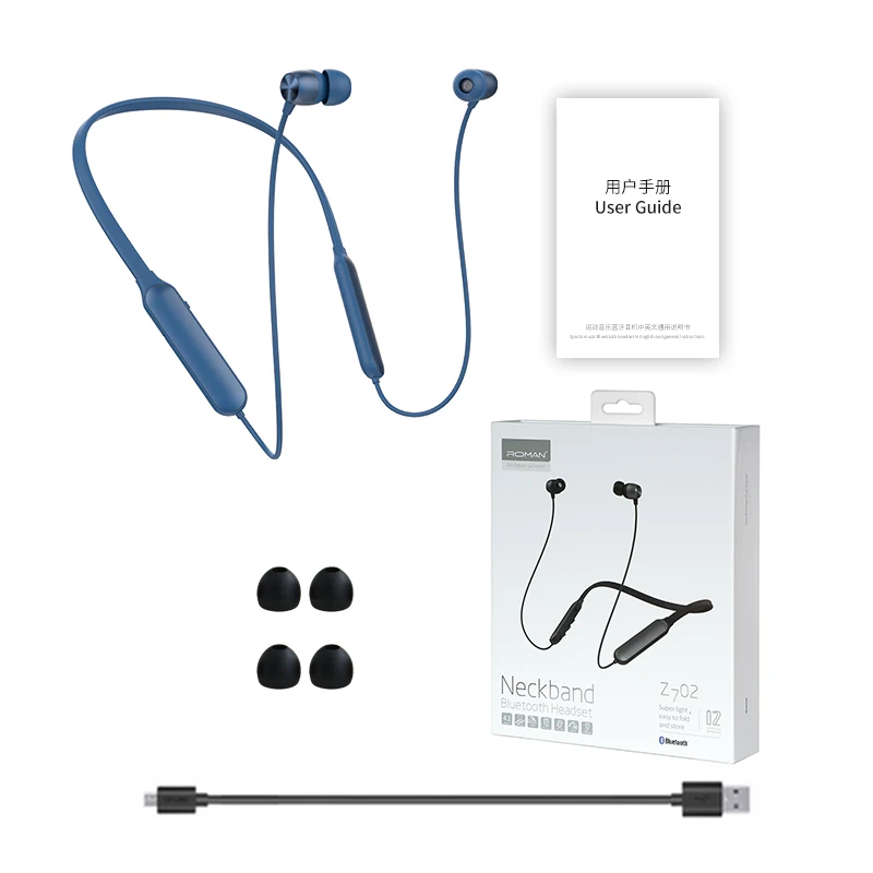blue-BZ Римские Bluetooth наушники спортивные беспроводные наушники Поддержка TF/sd-карты Bluetooth гарнитура музыкальные наушники с микрофоном с упаковкой - Цвет: blue-BZ