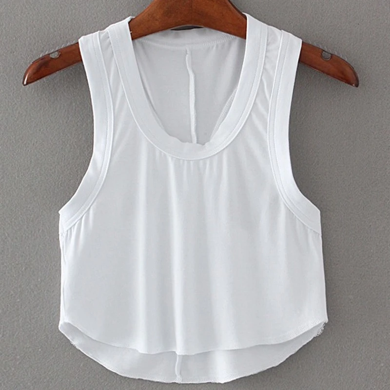 

Summer Solid Coloor Corset Top Y2k Sexy Stretch Slim Fit U-neck Bottoming Vest Women Short Inner Tube Tight Cropped Tank Tops