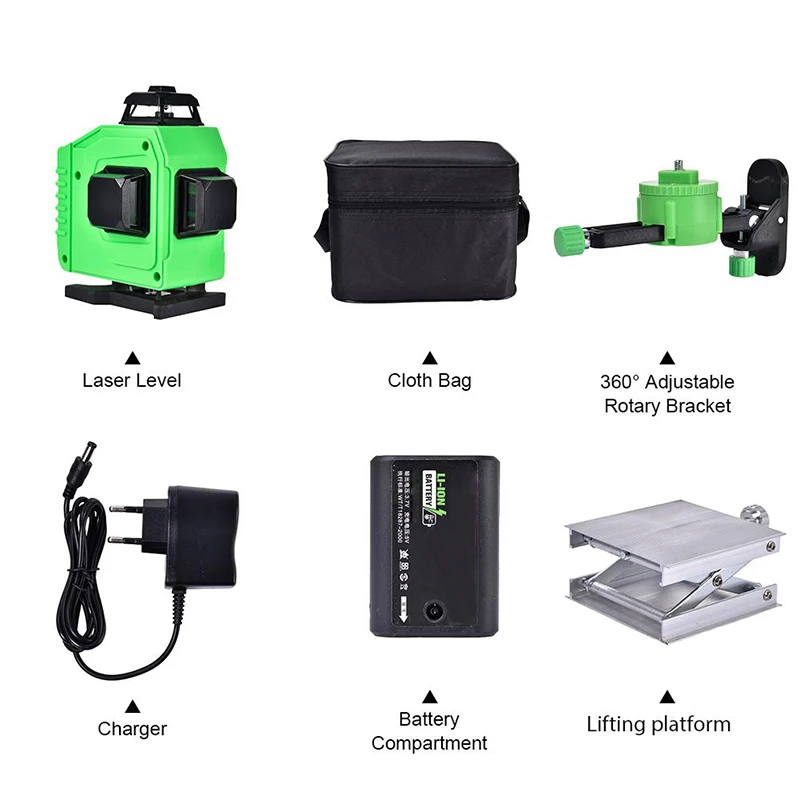 

4D 16 lines green line Laser Level Self-Leveling 360 Horizontal And Vertical Super Powerful Laser level green Beam laser level
