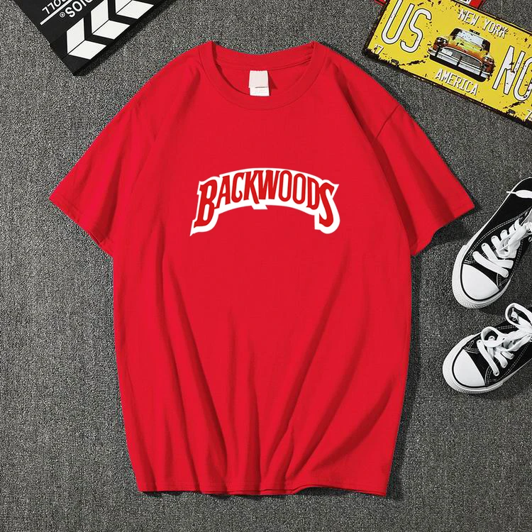 Летний Для мужчин BACKWOODS печать T рубашка мужская мода короткий рукав, о-образный вырез, хлопковая футболка в стиле хип-хоп Рок уличная Для мужчин Костюмы