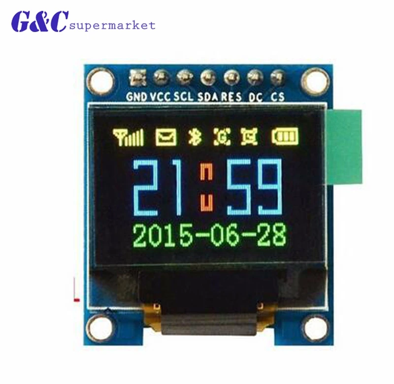 0 96 дюймовый oled серийный синий желтый белый дисплей модуль ЖК плата GND SPI I2C для