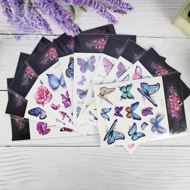 

Женские Водонепроницаемый штаны с фальш-вставкой, шейки матки для боди-арта бодиарт бабочка временные Одноразовые наклейки-татуировки сти...