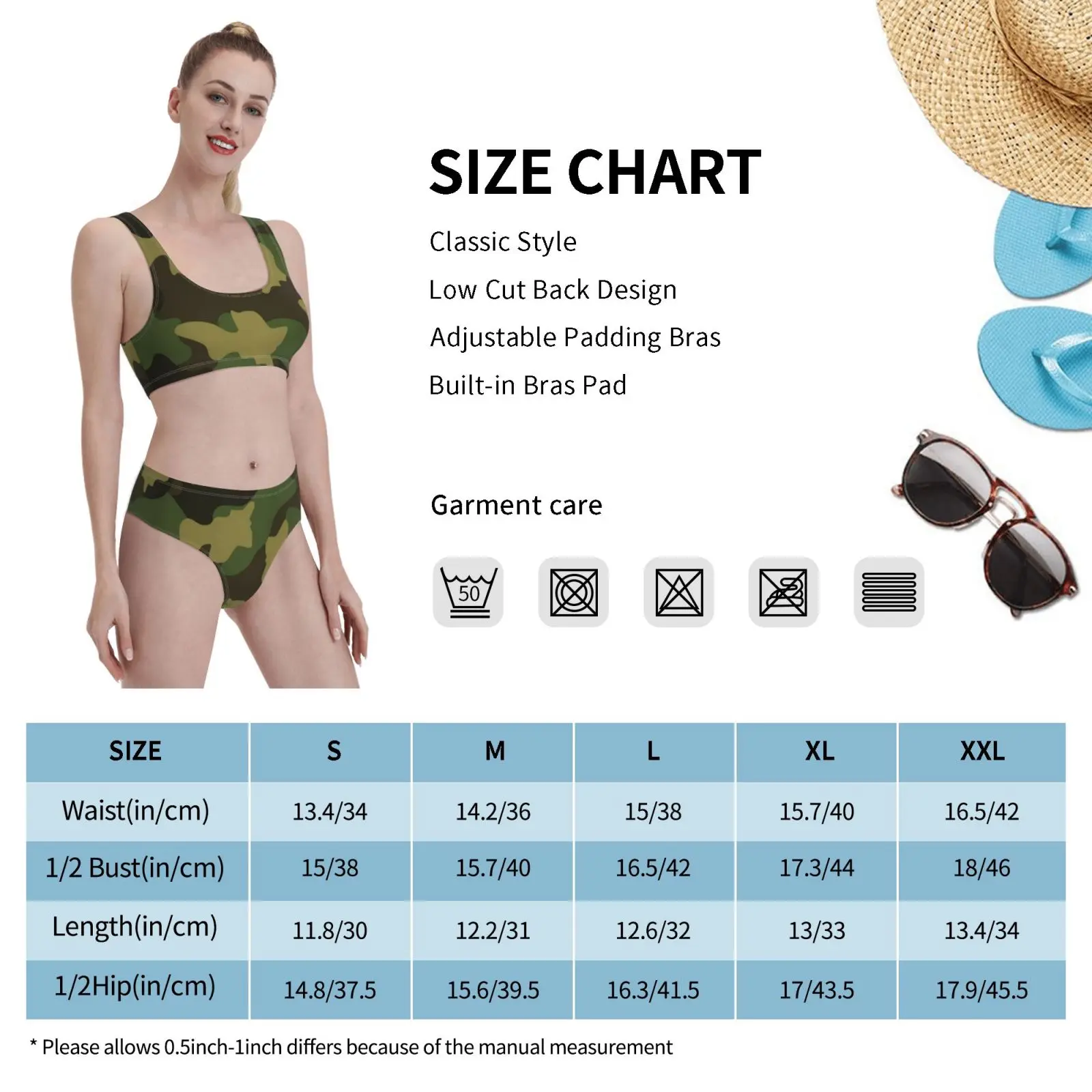 

Military Grade Camouflage Pattern Swimsuit one piece Bikini Padded Camouflage Military Camo Army Amphibians Stealth Green