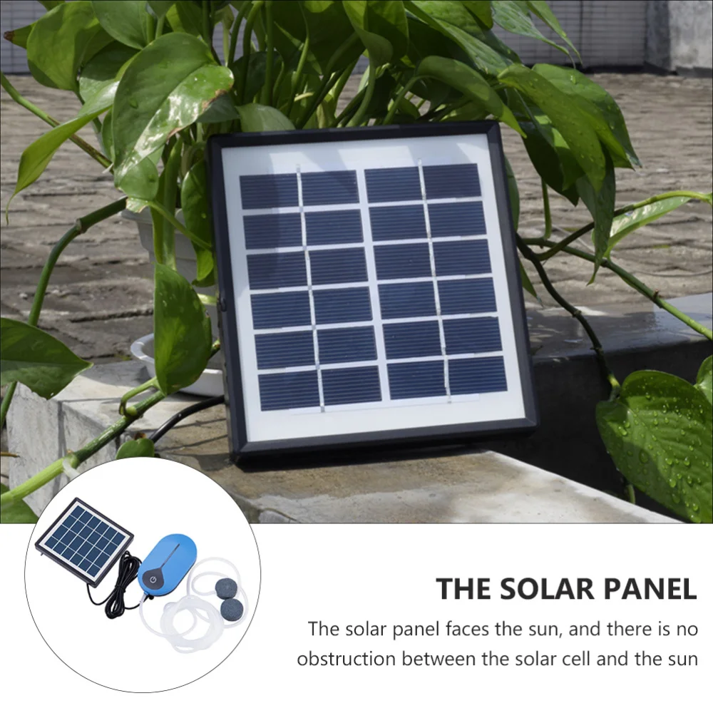 

Solar Air Pump Dual Air Outlet Aerator Pump Adjustable Silent Oxygen Pump