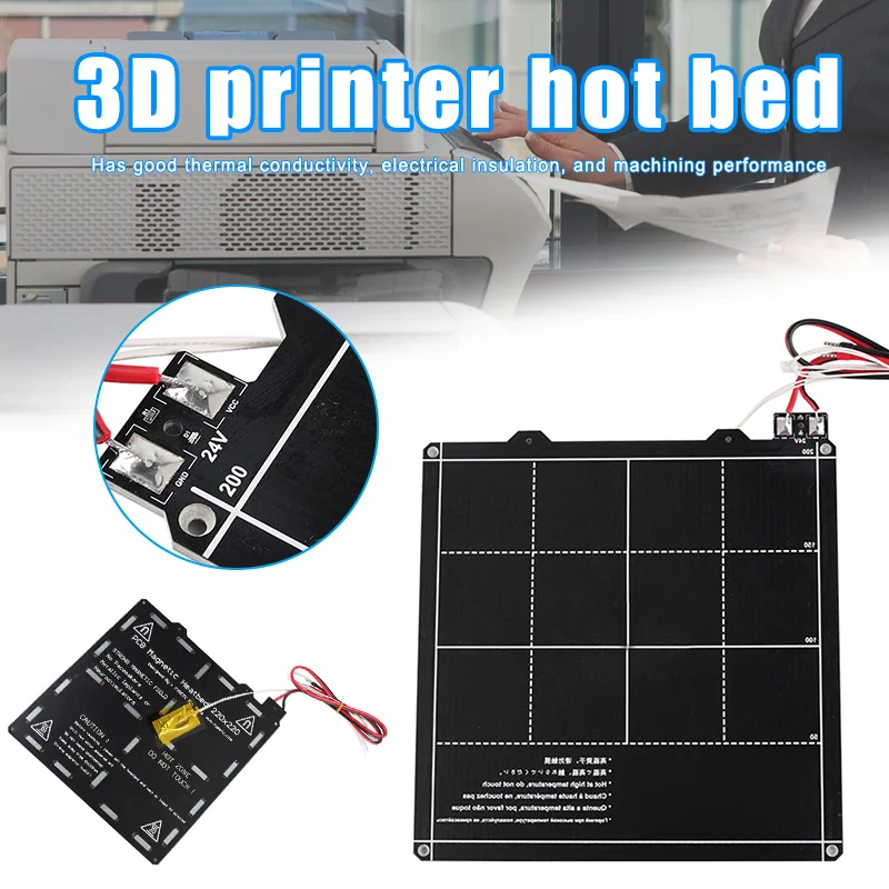 

3D Printer Magnetic Heated Bed Heat Conductivity 24V 3D Printer Parts Safe Durable Printers For Prusa i3 Anet 220 * 220MM
