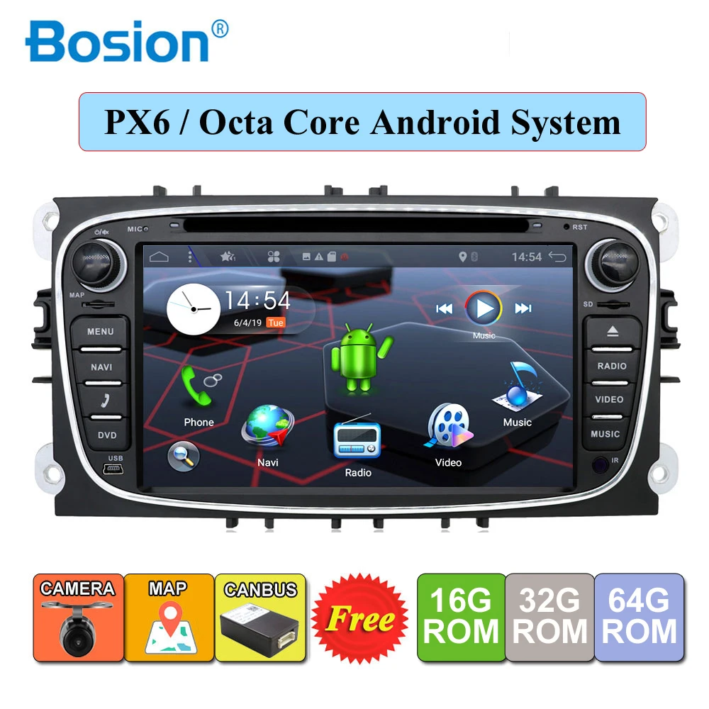 2 din Android 9,0 автомобильный DVD мультимедийный плеер gps Navi для Ford для Focus2 Mondeo Galaxy Wifi Аудио Радио Стерео головное устройство Canbus