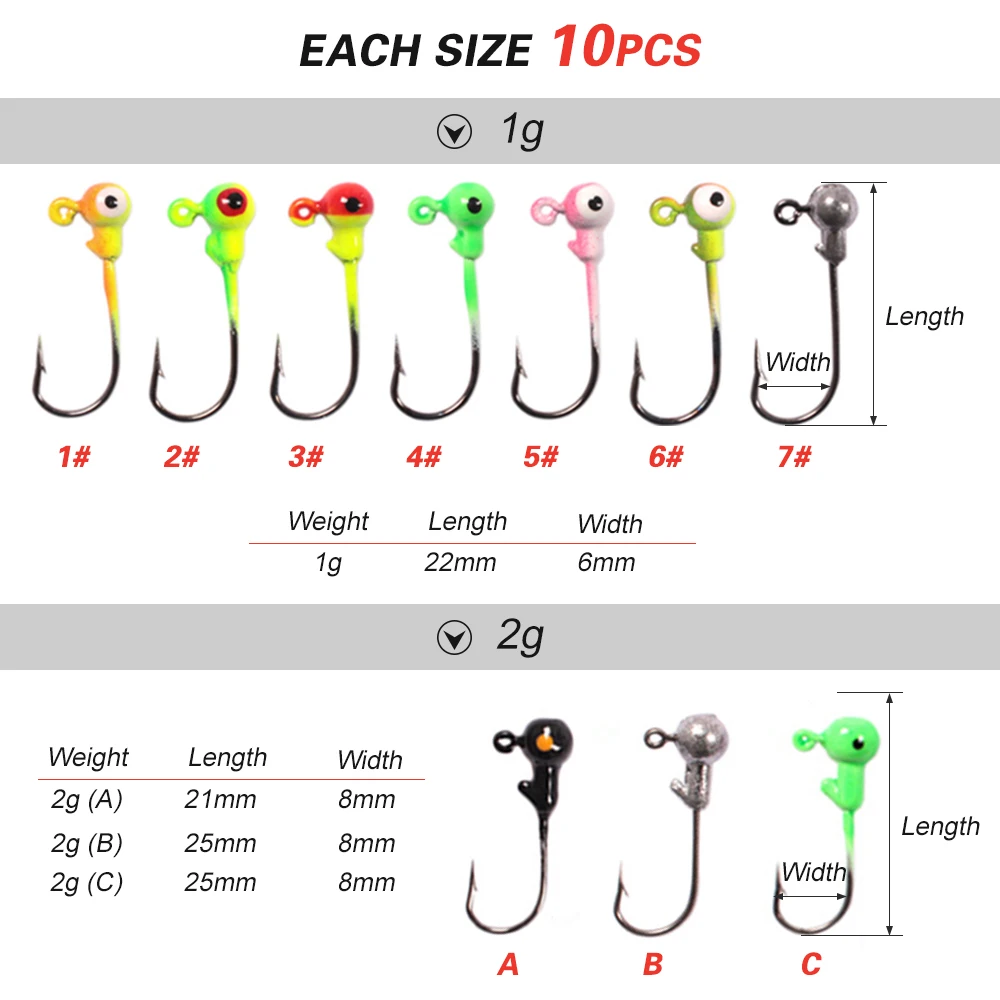 100 шт./кор. многоцветный свинец крючки станок и 1/ 2/3/ 4/5/6/ 7 # приманка Jig Head крюк