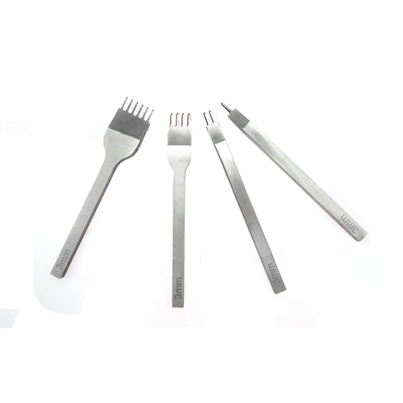 4 шт. 1 + 2 6 зубчатые инструменты для кожевенного ремесла перфораторы шнуровки