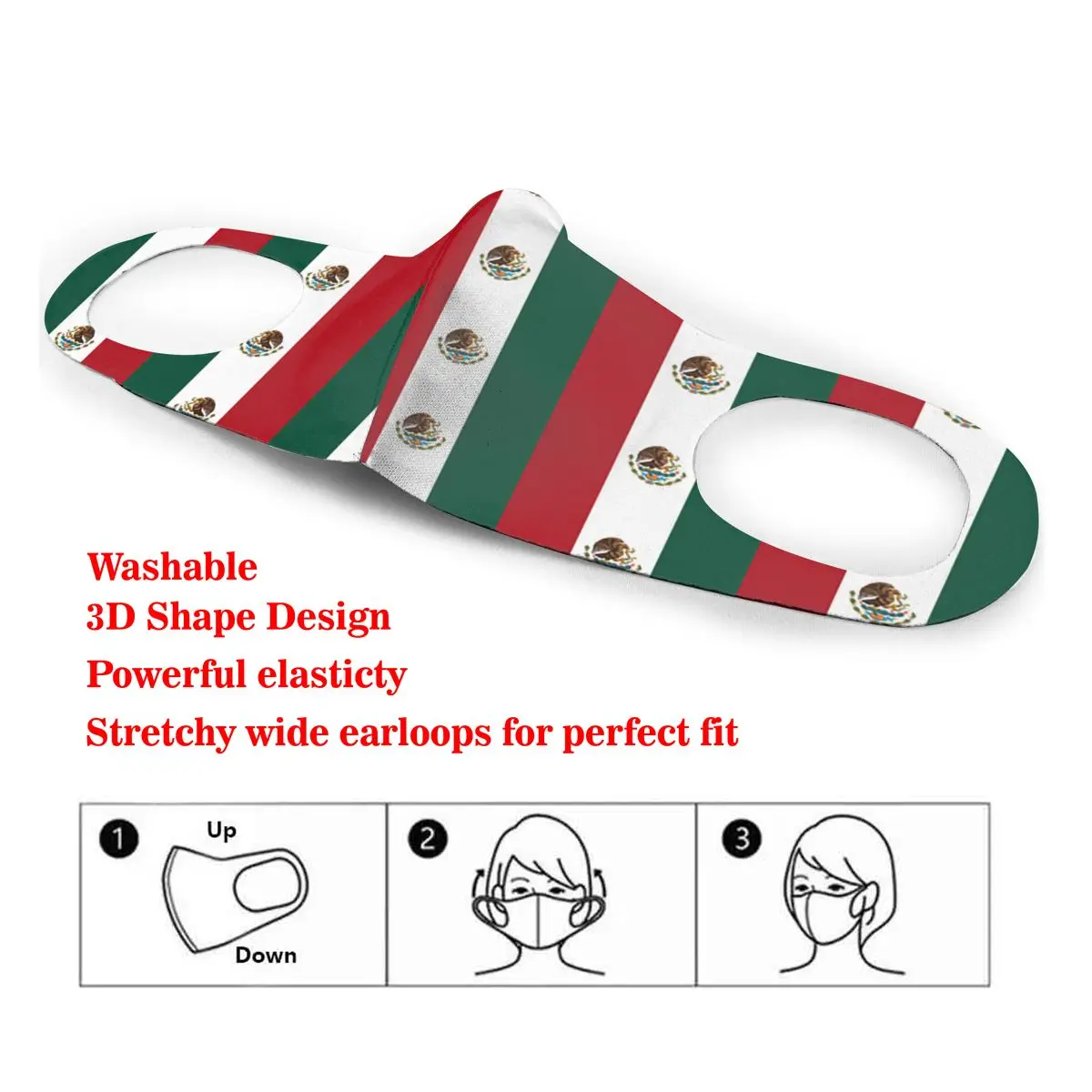 

Dust Mask Flag Of Mexico Mouth Face Cover Respirator for Adult Kid Washable Reusable Anti Pollution