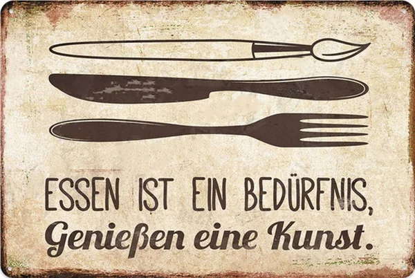 

Eating Is a Need, Enjoying an Art Metal Tin Sign 8x12 Inch Retro Home Kitchen Restaurant Wall Decor