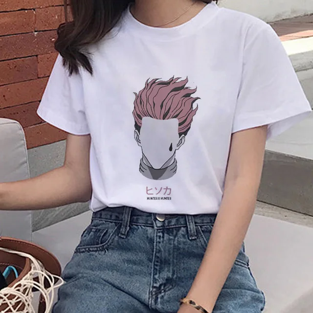 Летняя футболка в стиле Харадзюку HxH с принтом охотника х Хантера женская круглым