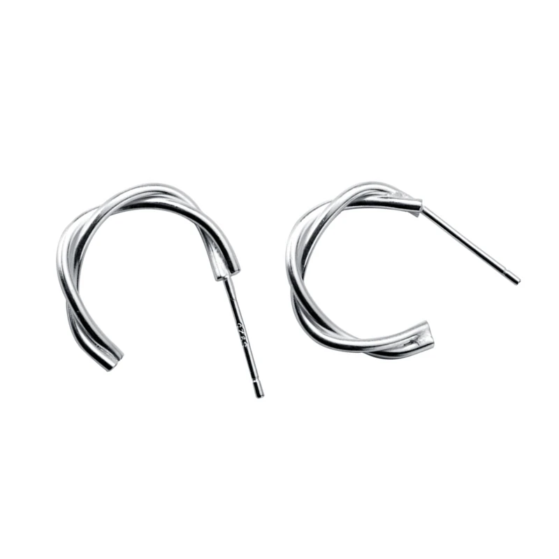 

Vintage 925 Sterling Silver Cold Wind Color Contrast Twist Shape Earrings Women Geometric Jewelry 2020 NEW