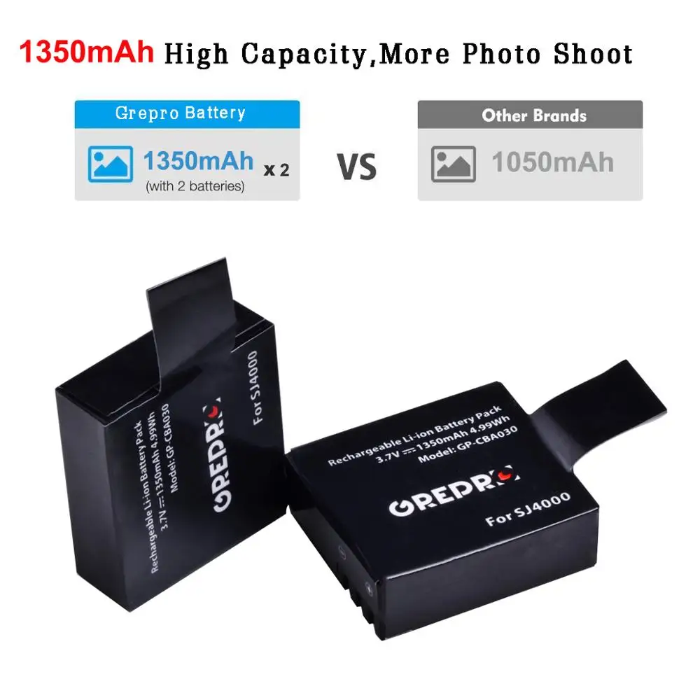 3x1350 мАч спортивной экшн камеры SJCAM sj4000 PG1050 Батарея для SJ4000 SJ4000WIFI SJ5000 SJ5000PLUS SJ6000WIFI