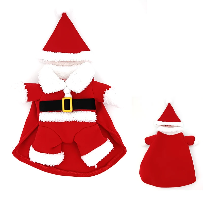 Pet Dog Christmas Clothes Santa Claus Costume Winter Puppy Cat Coat Jacket Suit with Cap Warm Clothing For Dogs Cats | Дом и сад