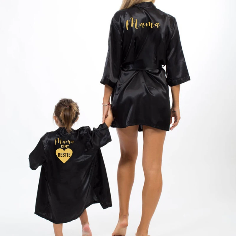 Платье для родителей и детей Атласный халат маленьких женщин принцесс спа