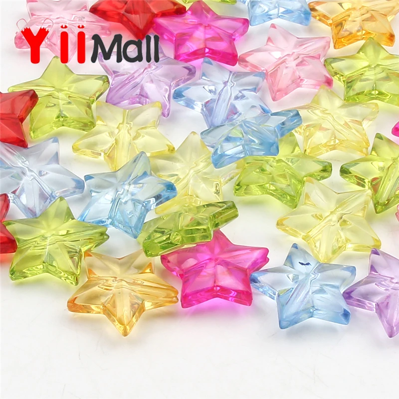 20 мм 30 шт./лот акриловые бусины с прозрачной пентаграммой для изготовления