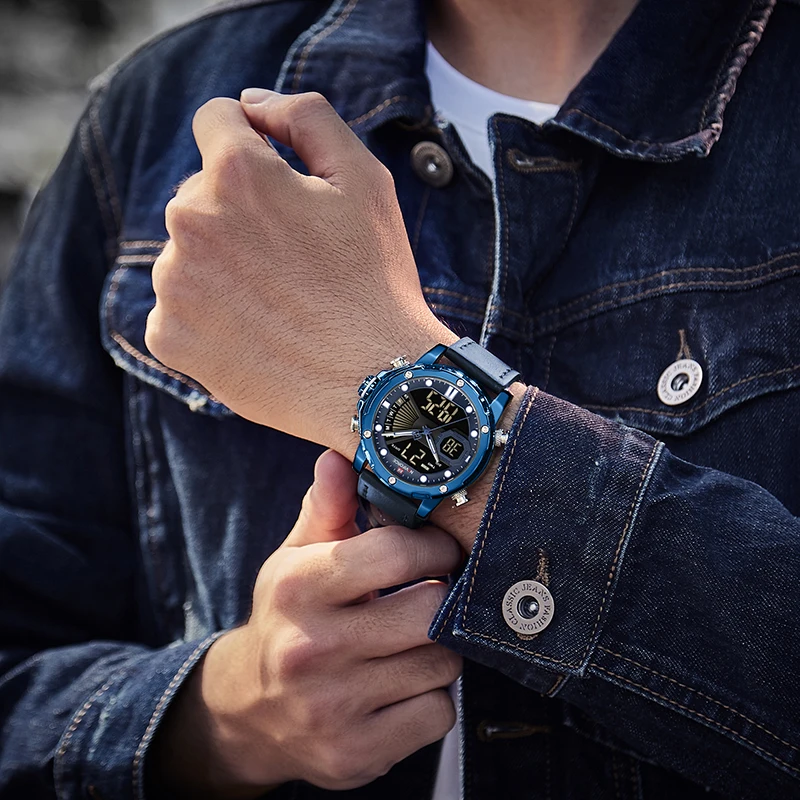 

NAVIFORCE Men Watch Top Luxury Brand Fashion Quartz Mens Wristwatch Waterproof Leather Digital Male Clock Relogio Masculino
