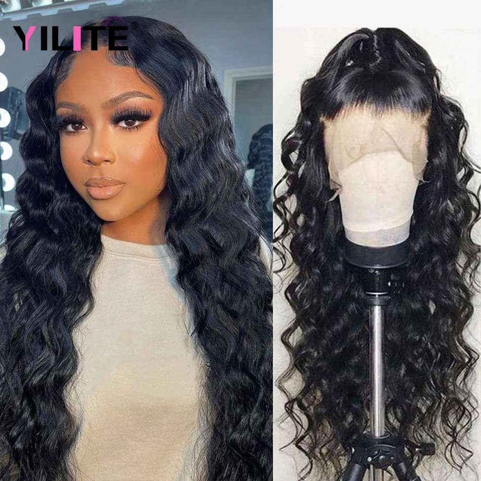 

100% Brazilian Human Hair Wigs Loose Wave 13x4 Lace Front Human Hair Wigs PrPlucked Natural Curly For Women HD Lace Frontly Wig