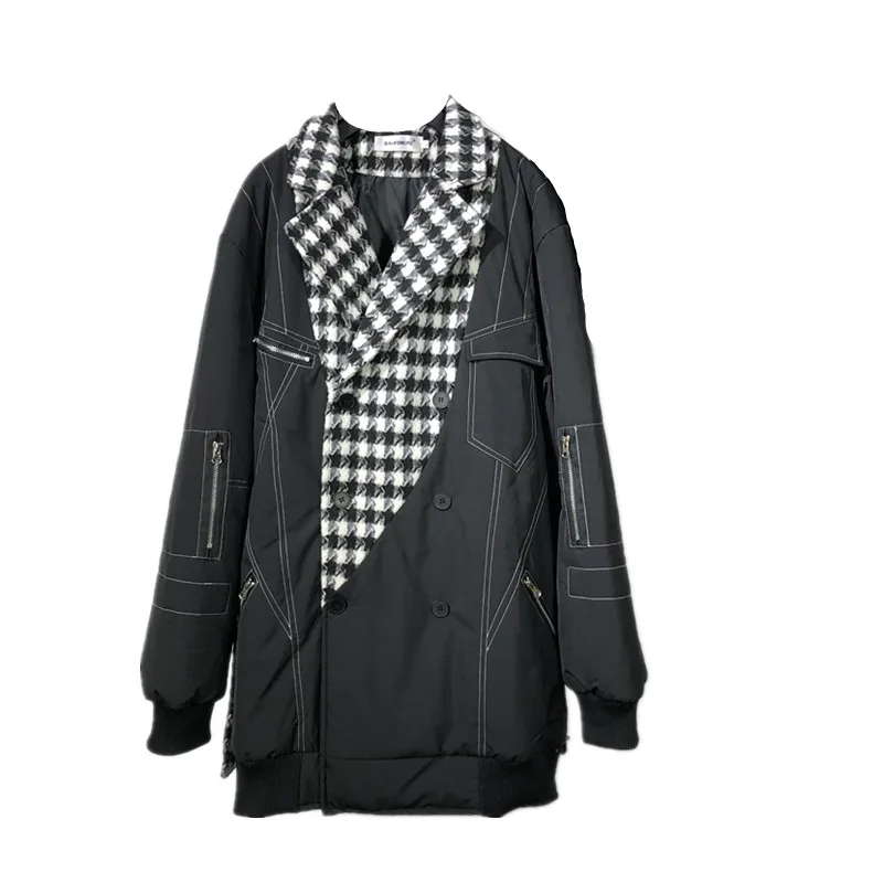 Мужское пальто из хлопка Owen Seak зимняя Длинная ветровка черная