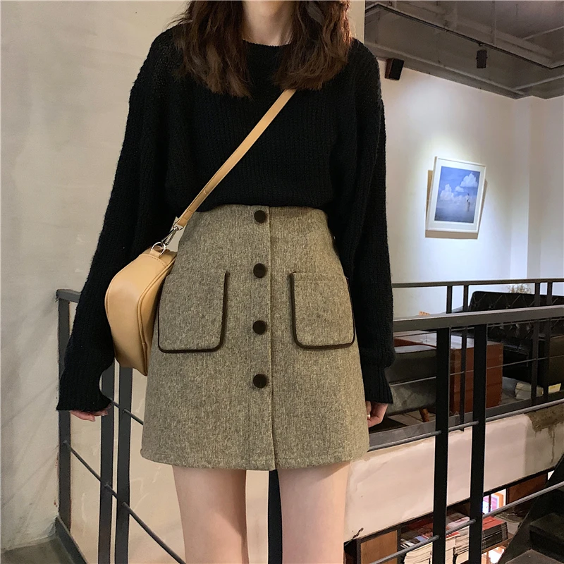 Мини юбка с высокой талией сексуальная Женская Весенняя коллекция 2019 винтажная