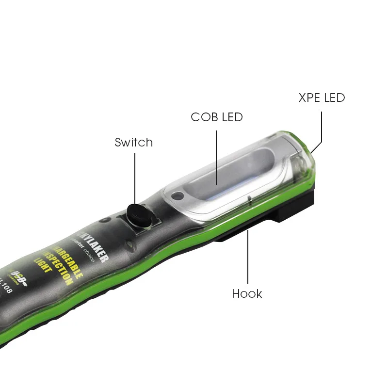 Portable LED Flashlight Rechargeable Magnetic Torch Work Light COB Inspection Lamp For Outdoor Camping Working fishing | Спорт и
