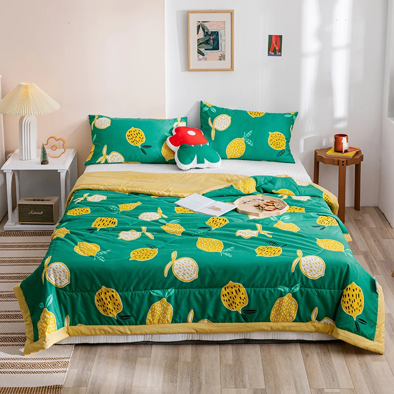 1 шт. хлопковое покрывало с принтом лимона мягкое моющееся хорошо использовать в