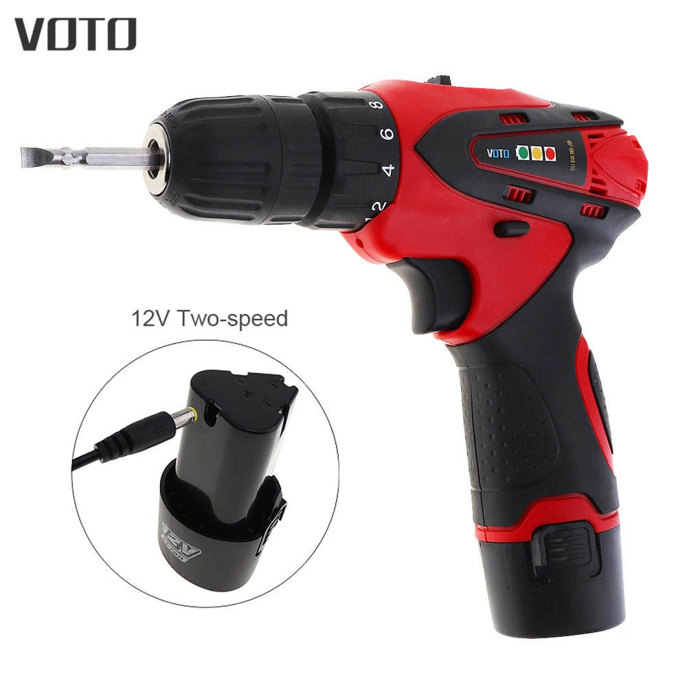 Электрическая отвертка VOTO 12 В перезаряжаемая литий ионная батарея с