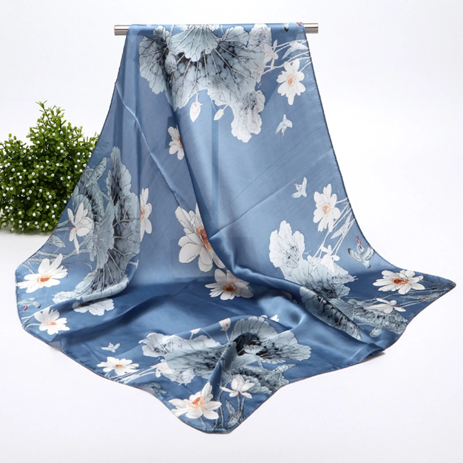 

Women Scarf Multi-Purpose Bandana Gift Sets– Headband, Wrap, Protective Coverage Female Fashion Flower Print Kerchief #25