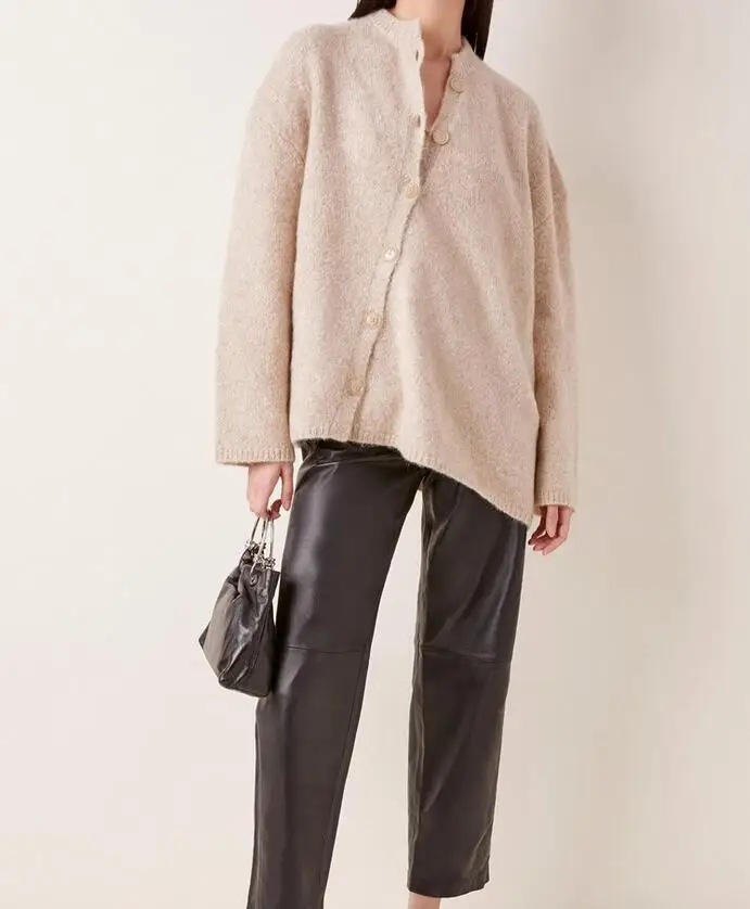 Женский свитер новинка осень-зима 2020 Свободный Асимметричный с диагональными