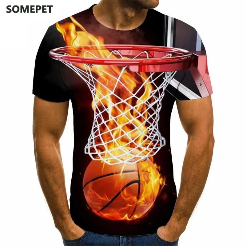 

Fashion cross-border red flame series digital printing T-shirt trend