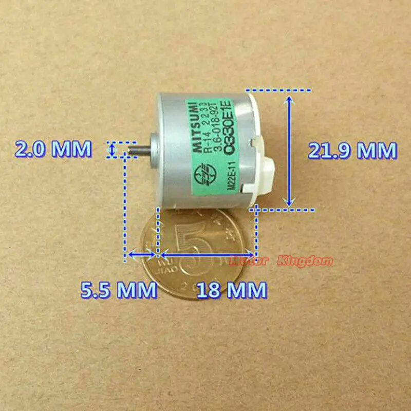 Микро 22 мм MITSUMI M22E 13 DC 3V 6V 9500RPM высокоскоростной 6 полюсный ротор большой крутящий