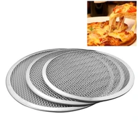 pizza tool aluminum thicken non stick net round pizza mesh pan baking tray for kitchen