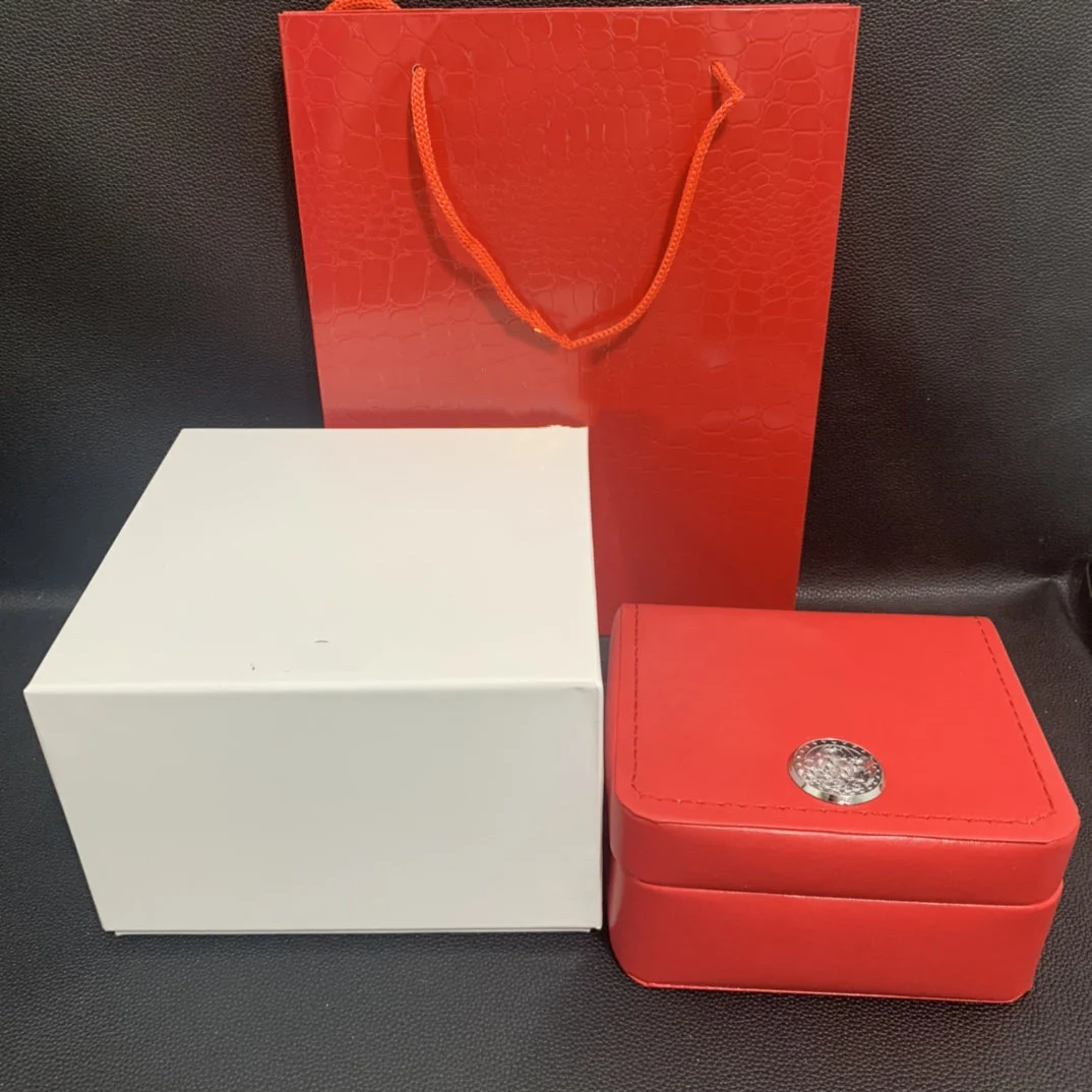 

2020 Luxury Square Red Booklet Card Tags And Papers In English Watches Box Original Inner Outer Men Wristwatch box