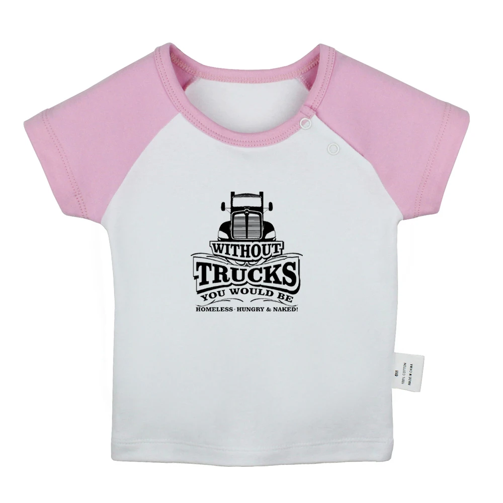 Без грузовиков, бездомные Голодные футболки для новорожденных, детские футболки с графическим рисунком, реглан, цветные футболки с коротким рукавом
