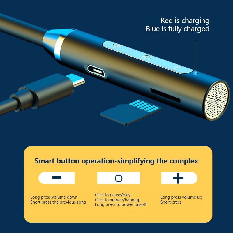 Новая беспроводная Bluetooth-гарнитура подвесная шея Стерео шумоподавление