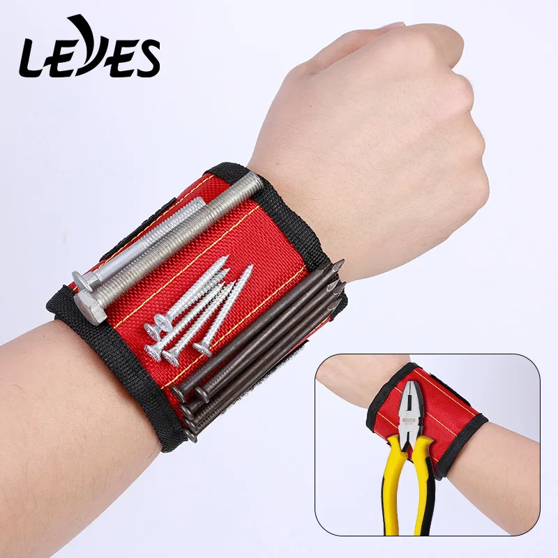

Magnetic Wristband Electrician Tools Strong Magnets Portable Tool Bag Hand Wraps Screws Wrist Nails Drill Holder Bracelet Repair