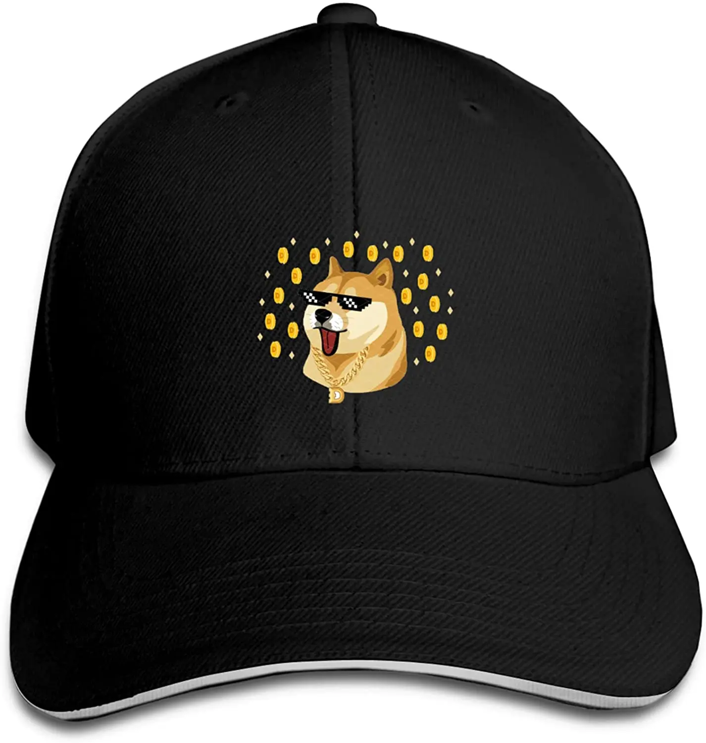 

Dog Coin Cap Sports Dog Coin Baseball Cap Adjustable Cap for Men and Women 100%cotton Unisex Hip Hop Adjustable Snapback Hat