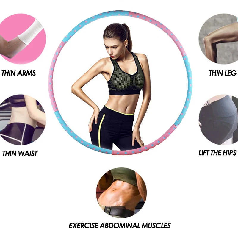 

6 knots Sport Hoop Yoga Home Fitness Smart Hoops Circle Not Drop Adjustable Waist Training Ring Belly Trainer Abdominal Weight