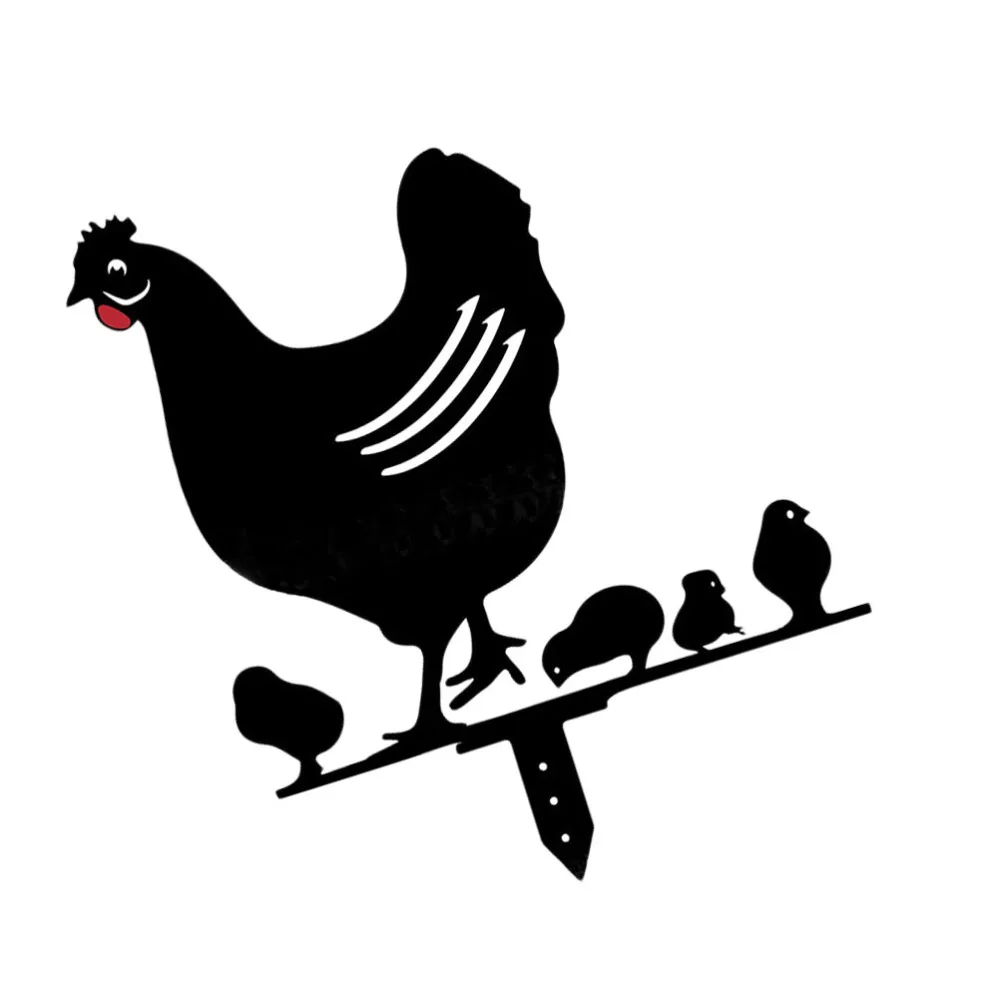 

Chicken Silhouette Yard Art Outdoor Decorative Garden Stakes for Easter (Black)