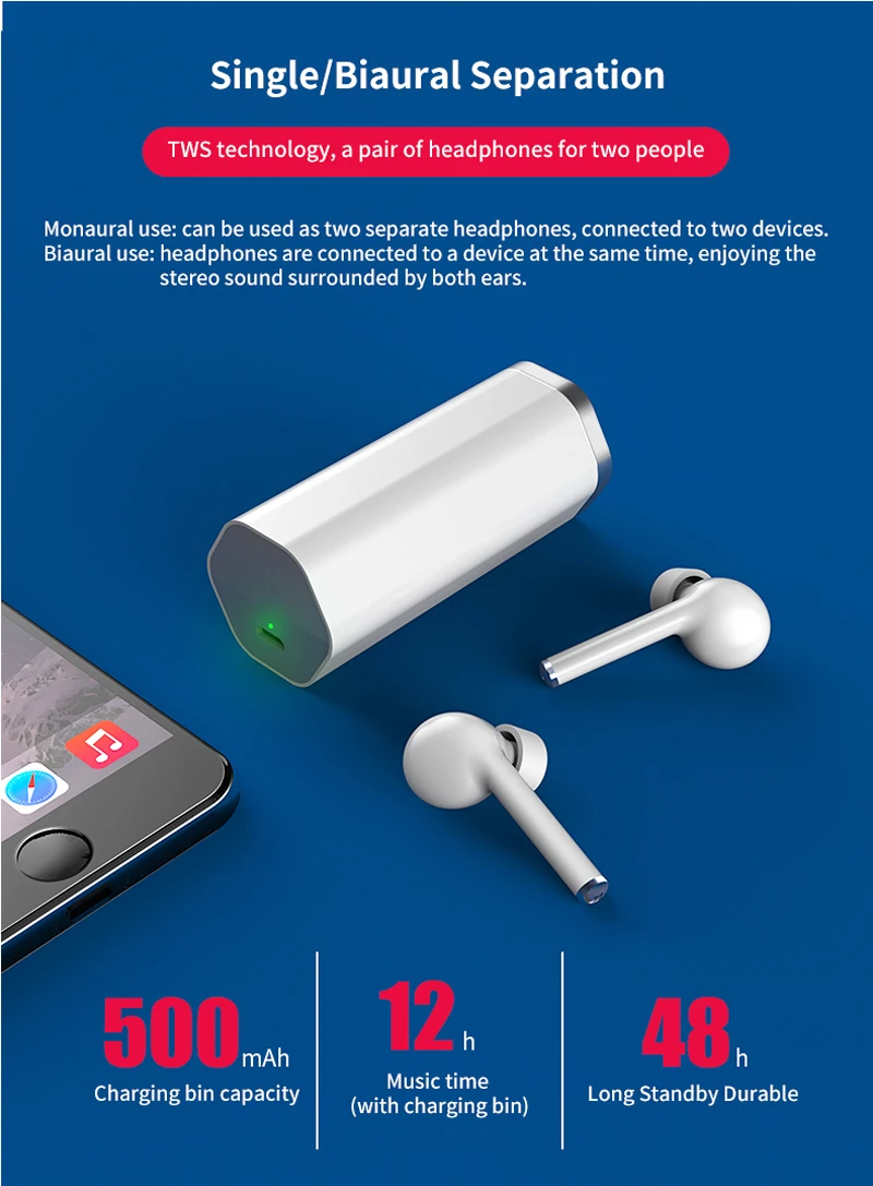 5 0 Bluetooth наушники TWS Беспроводные стерео с микрофоном в ухо спортивные