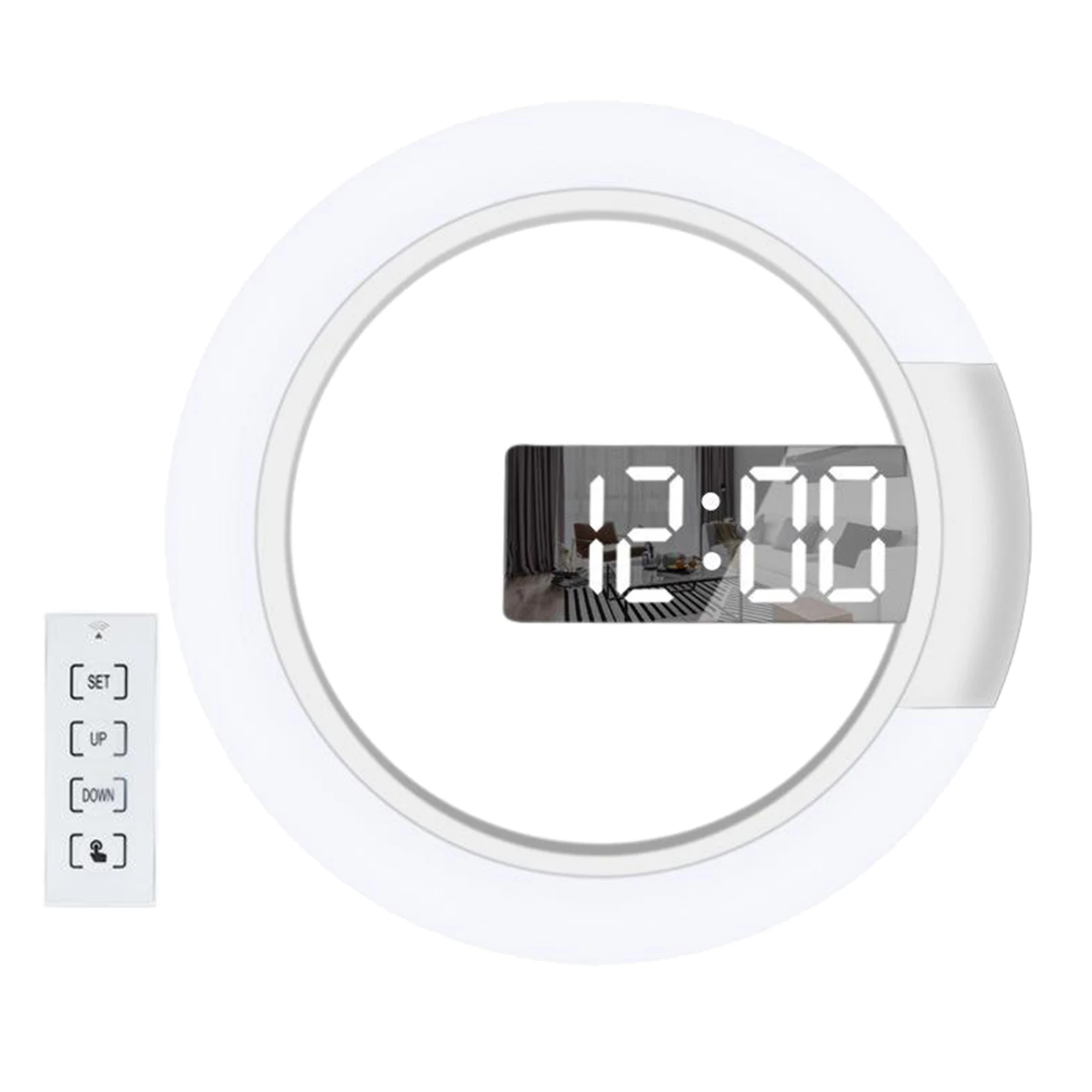 

Digital 3D 12" LED Wall Clock Remote Control Alarm Clock Looping Display