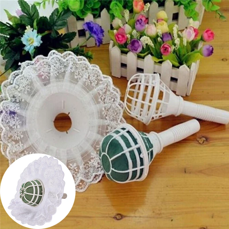 Украшение с кружевом Свадебный Цветочный держатель светлая вспененная