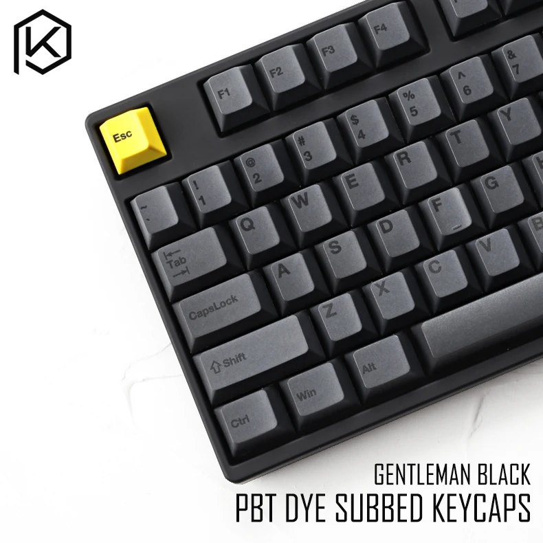 Набор черных и желтых колпачков для клавиш Cherry profile Dye Sub PBT plastic джентльменов gh60 xd64
