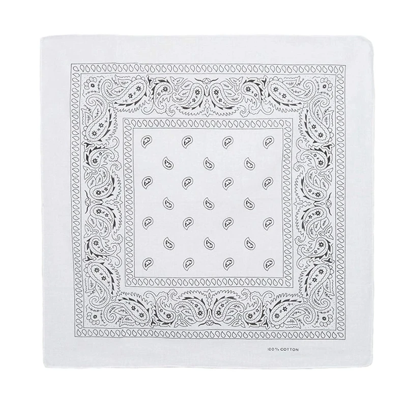 Набор из 3 бандан Пейсли для мужчин и женщин 57x57 см белый светильник-серый +