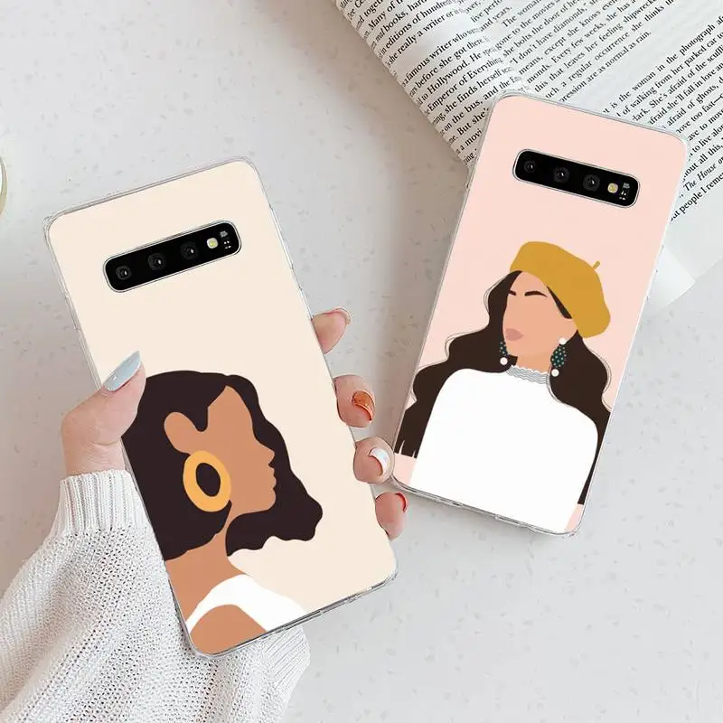 

art Aesthetic painting girl Phone Case Transparent For Samsung Galaxy A S Note 9 10 51 50 71 70 80 20 21 30s ultra plus
