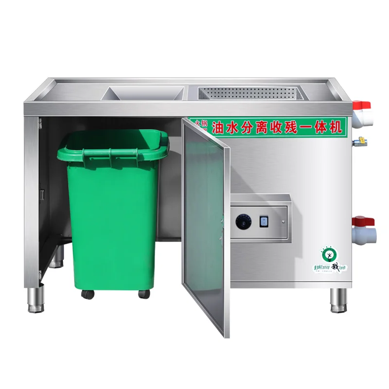 

Large oil-water separator with equipment for heating and separating oil residue and garbage