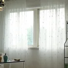 Тюлевая занавеска белого цвета с вышивкой в виде снежинок для гостиной, Современная прозрачная занавеска для окна спальни, размер на заказ