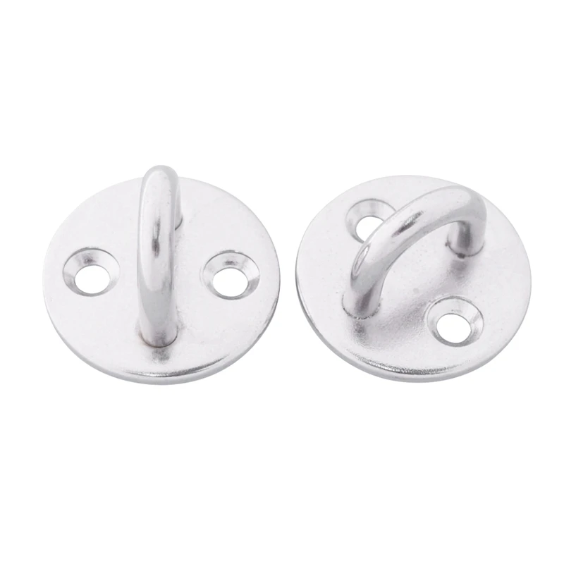 

304 Stainless Steel 5mm Thick Ring Round Sail Shade Pad Eye Plate Boat Rigging 4pcs