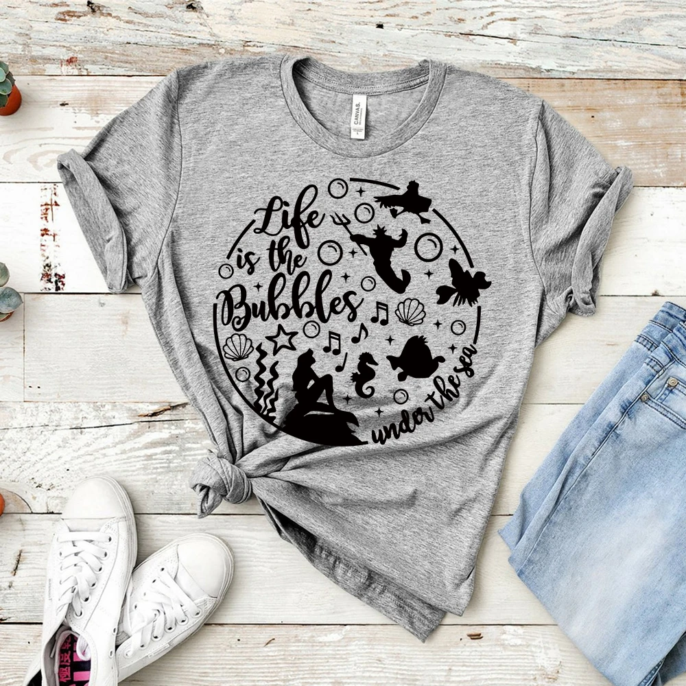 Рубашка с рисунком Русалочки модель 2020 года футболка праздничные футболки |