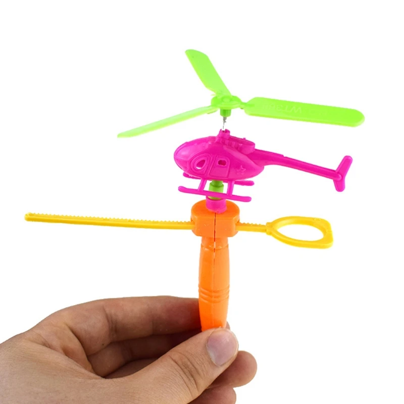 

Handle Pull Line Aircraft Powered Helicopter Educational Pull Line Airplane Kids Toy Children Outdoor Wind Up Toys Gift